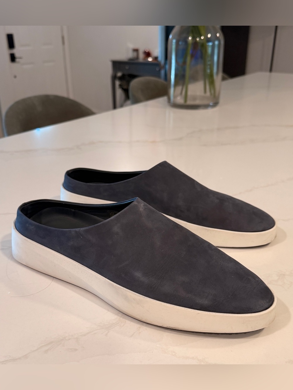 Men's Slip-On Mule Loafers in Dark Blue size 45